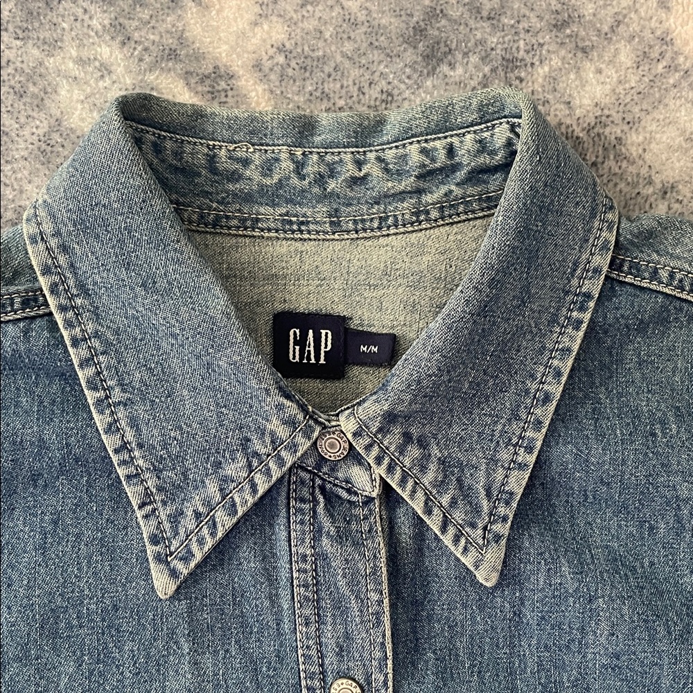 GAP Light Blue Denim Button-Up